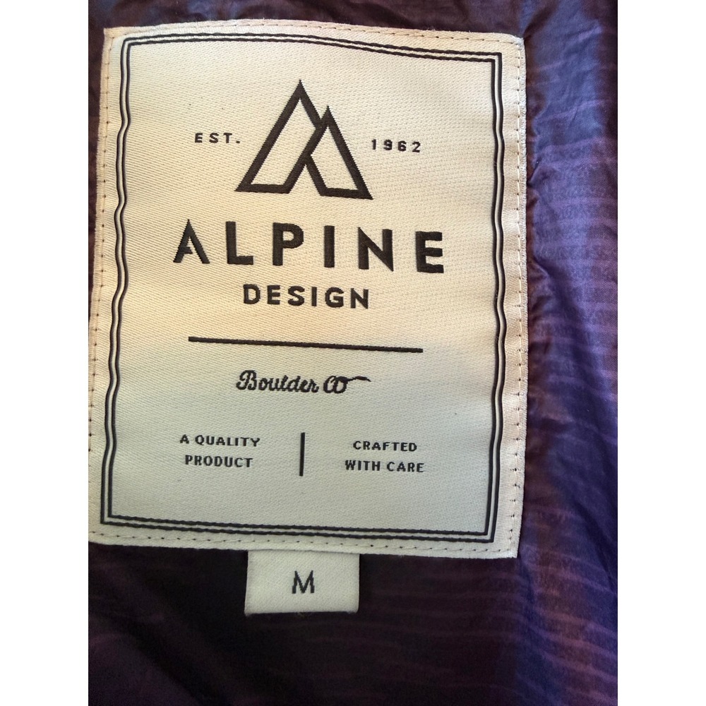 Alpine Design Puffer Parka Purple EUC Down Fill Faux Fur Hood Winter snow M - Picture 5 of 9